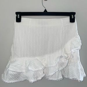BLUE BLUSH WHITE RUFFLE SKIRT